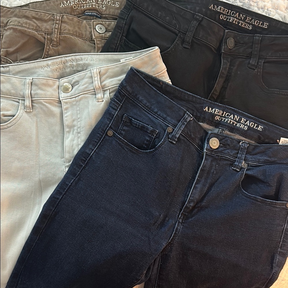 American Eagle Outfitters (4) Skinny Stretch Jegging Jeans Bundle 10 Short